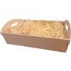 IMBALLAGGI 2000-40 Cesti Natalizi con Paglia in Legno 23,5x17,5x8 100% Bio Inodore, Cestini Scatole Cartone Mono Onda Liscio Avana con Manici per Cesto Natalizio, Ceste Portaoggetti e Pacchi Regalo