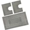 BiancheriaWeb Tappeto Bagno Doccia Spugna Tinta Unita Torino Tappetino Super Assorbente in Cotone Pelo Corto con Greca Parure 3 Pezzi Grigio