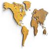 Giallobus - MAPPA DEL MONDO - DECORAZIONE DA PARETE IN LEGNO MDF (MDF Gold, 190L x 105l cm)