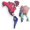 Giallobus - MAPPA DEL MONDO - DECORAZIONE DA PARETE IN LEGNO MDF (MDF Crazystrokes, 130L x 72l cm)