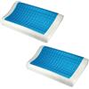 EVERGREENWEB MATERASSI & BEDS EVERGREENWEB - Coppia Cuscini Memory Foam con GEL forato Traspirante Anallergico Doppia Onda Ortocervicale 2 Fodere COOLMAX® e 100% Cotone Antiacaro Guanciali Sfoderabili Lavabili in Lavatrice OFFERTA