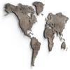 Giallobus - MAPPA DEL MONDO - DECORAZIONE DA PARETE IN LEGNO MDF (MDF Cemento, 130L x 72l cm)