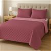 Corredocasa - Trapuntino Primaverile/Estivo Copriletto Trapuntato Quilt Double Face in Morbida Microfibra Misure 245X260 Cm Matrimoniale 2 Piazze (Viola)