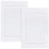 Corredocasa Set da 2 Pezzi Tappeto da Bagno in Puro Cotone Bianco, Arredo Elegante per Scendi Doccia, Dimensioni 50x75 cm, Ideale per Alberghi e B&B e Casa con Design Raffinato e Assorbenza Eccellente