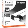 Eurocali 2x Profili da 2m (4mt) in Alluminio Grigio per Strisce LED Copertura Opaca larghezza max striscia led 25mm - 30 x 20
