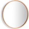Mobili Fiver, Specchio rotondo Olivia, diametro 82, Rovere Rustico, Specchio per Camera, Corridoio, Ingresso, Soggiorno, Made in Italy
