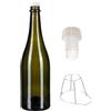 FERRAMENTA BONIFAZIO 40 Pezzi Bottiglia Emiliana per Vino da 750ml con Tappo Alettato a Fungo e Gabbiette - Predisposizione Tappo Corona e Sughero (29mm) colore uvag per Vini, Prosecchi e Spumanti