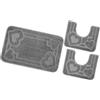 emmevi Tappeto Bagno Parure Soffice Antiscivolo Assorbente Lavabile Moderno MOD.Moorea 8 Set 3 Pezzi Grigio