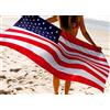 BIANCHERIAWEB Telo Mare 80x160 cm Stampato Disegno Bandiera USA Spugna Asciugamano Spiaggia o Piscina
