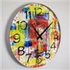 Giallobus - Orologio Linea Basic - Colori e numeri - Legno Mdf - Basic 30x30 - Meccanismo silenzioso - Pronto da appendere - Orologi moderni