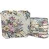Corredocasa Set 6 Pezzi Coprisedie Gobelin Cuscini Pratici e Comodi, Made in Italy, Tessuto Fiorato Jacquard con Laccetti Adatti per Cucina o Altri Ambienti Casa con Cerniera e Volant cm. 40 x 40