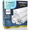 Eurocali 10x Profili Angolari da 2 metri (20mt) in Alluminio Bianco per Strisce LED | Copertura Opaca larghezza max striscia led 10.5mm - 15.8 x 15.8