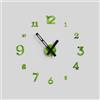 Giallobus - Orologio da Parete Adesivo Grande Float - Typos - Legno Mdf - Float ⌀ 60/80/110cm - 28 - Green leaf - Orologio da parete moderno - Numeri adesivi 3d - Diametro variabile 60/80/100cm