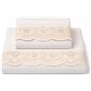 Corredocasa SET Asciugamani 1+1 in Spugna di Puro Cotone, Prodotto in Italia - Set Viso 60x100 e Ospite 40x60 con Pizzo Macramè - Morbidi, Assorbenti e di Alta Qualità - Idea Regalo Bagno (Panna)