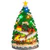 Avilia Albero di Natale in Miniatura Animato con Luci Led e Musica Natalizia - Realizzato con Materiali Resistenti e Dipinto a Mano è Ottimo per Decorare Casa Durante il Periodo Natalizio 38x22x22cm