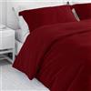 Corredocasa Set Copripiumino Una Piazza e Mezza in Puro Cotone, Made in Italy - Biancheria Letto Tinta Unita con Sacco per Piumone e 1 Federa - Morbido e Traspirante (Bordeaux, Una Piazza e Mezza)