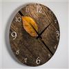 Giallobus - Orologio Linea Basic - Foglia su legno - Legno Mdf - Basic 30x30 - Meccanismo silenzioso - Pronto da appendere - Orologi moderni