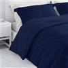 Corredocasa Set Copripiumino Singolo in Puro Cotone, Made in Italy - Biancheria Letto Tinta Unita con Sacco per Piumone e 1 Federa - Morbido, Traspirante e Facile da Lavare (Blu, Singolo)