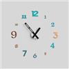 Giallobus - Orologio da Parete Adesivo Grande Float - Typos - Legno Mdf - Float ⌀ 60/80/110cm - 05 - River - Orologio da parete moderno - Numeri adesivi 3d - Diametro variabile 60/80/100cm