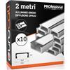 Eurocali 10x Profili da 2 metri (20mt) in Alluminio grigio per Strisce LED Copertura Opaca larghezza max striscia led 12.2mm - 15.5 x 5.9