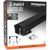 Eurocali 1x Profilo da 2 metri (2mt) in Alluminio Nero per Strisce LED Copertura Opaca larghezza max striscia led 12.5mm - 17.2 x 14.4
