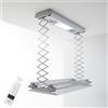 foxydry Air, Stendibiancheria Stendino da Soffitto Elettrico, stendipanni telecomandato in Alluminio e Acciaio 160x57x30 cm