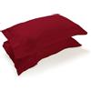 Corredocasa Coppia Federe Percalle 100% Puro Cotone per Cuscino Letto, Morbidezza Effetto Seta con qualità Superiore, Made in Italy, Copricuscino Letto Chiusura a 3 Volani (Bordeaux)
