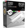 Eurocali Copertura Angolare Profilo alluminio per Strisce LED MEDUSAFLEX mod. Aurelia 2 Metri - Opaca - Made in Italy in Policarbonato stabilizzato UV certificata UL94HB - Pacco da 3