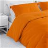 Corredocasa Set Copripiumino Una Piazza e Mezza in Puro Cotone, Made in Italy - Biancheria Letto Tinta Unita con Sacco per Piumone e 1 Federa - Morbido e Traspirante (Arancione, Una Piazza e Mezza)