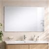 Kiamami Valentina - Specchio Rettangolare a Filo Lucido | Montaggio Reversibile | Per Bagno, Ingresso e Camera | Telaio in ABS Grigio Chiaro | Ganci Inclusi, 100x70 CM