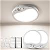 Tanbaby Plafoniera LED Soffitto Ricaricabile,Lampada da Soffitto con Sensore di Movimento e Telecomando,Fissaggio magnetico senza forature,3000K-6500K Lampada Soffitto(2 confezioni)