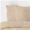 Corredocasa Set Copripiumino Una Piazza e Mezza in Puro Cotone, Made in Italy - Biancheria Letto Tinta Unita con Sacco per Piumone e 1 Federa - Morbido e Traspirante (Beige, Una Piazza e Mezza)