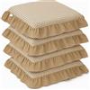 Corredocasa Set di 4 Cuscini per Sedia con Lacci a 4 Punti, Imbottiti e Rivestiti in PoliCotone - Design Confortevole, Made in Italy, Disponibili in Diversi Colori per Cucina Casa (Beige Country)