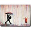 Giallobus - Quadro - Banksy - Pioggia di colori - Tela Canvas Telaio Standard - 70x50 - Pronto da appendere - Quadri moderni per la casa