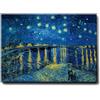 Giallobus - Quadro - Vincent Van Gogh - Notte stellata sul Rodano - Tela Canvas Telaio Premium Alto Spessore - 140x100 - Pronto da appendere - Quadri moderni per la casa