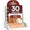 Eurocali 30 Grucce Appendiabiti con Pinze per Pantaloni Jeans Gonne in Legno Naturale 13x33cm - RealGruccia Clips Regolabili Salvaspazio Robuste con Gancio Girevole 360° in Metallo Resistente - Finitura Lucida