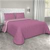 Corredocasa Copriletto Matrimoniale Trapuntato Double Face, Made in Italy - Trapunta Primaverile/Estiva in Morbida Microfibra - Trapuntino Bicolore disponibile in Vari Colori - 250x240 cm (Viola/Lilla)