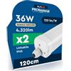 Eurocali 2 Plafoniere LED Impermeabili 36W 120CM 4320 Lumen Waterproof IP65 - Luce Naturale 4000K - Tubo Plafoniera Lineare Linkabile per Box Garage Magazzino e Ufficio con Alta Luminosità 120 lm/W