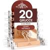 Eurocali 20 Grucce Appendiabiti con Pinze per Pantaloni Jeans Gonne in Legno Naturale 13x33cm - RealGruccia Clips Regolabili Salvaspazio Robuste con Gancio Girevole 360° in Metallo Resistente - Finitura Lucida