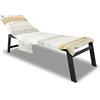 BIANCHERIAWEB Telo Mare Lettino Spiaggia Con Cuscino E Tasche Laterali Fantasia Rigata Modello Gold