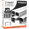Eurocali 5x Profili da 2m (10mt) in Alluminio Grigio per Strisce LED Copertura Opaca larghezza max striscia led 25mm - 30 x 20