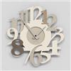 Giallobus - Orologio Bilay - Carved - Legno Mdf - Premium 30x30‎‎cm - 13 - Nutty - Artigianale Made in Italy - Silenzioso - Idea regalo - Moderni doppio livello