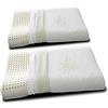 EVERGREENWEB MATERASSI & BEDS EVERGREENWEB Coppia Cuscini Letto 40x70 Alti 9 cm, Modello Doppia Onda Cervicale 100% Memory Foam, Fodere Aloe Vera e Cotone Sfoderabili, 2 Guanciali per Dolori al Collo con Dispositivo Medico