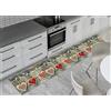 BIANCHERIAWEB Tappeto Passatoia Cucina Antiscivolo Sottolavello Digitale Fantasie Varie 50x140 Cuori Rosso