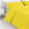 Corredocasa Set Copripiumino Singolo in Puro Cotone, Made in Italy - Biancheria Letto Tinta Unita con Sacco per Piumone e 1 Federa - Morbido, Traspirante e Facile da Lavare (Giallo, Singolo)
