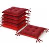 LEONARDO HOME - set 6 cuscini sedia da cucina double face, cuscino 4 punti con lacci imbottito - cuscini coprisedia da cucina - 100% Made in Italy