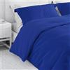 Corredocasa Set Copripiumino Una Piazza e Mezza in Puro Cotone, Made in Italy - Biancheria Letto Tinta Unita con Sacco per Piumone e 1 Federa - Morbido e Traspirante (Blu, Una Piazza e Mezza)