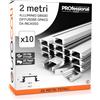 Eurocali 10x Profili da 2 metri (20mt) in Alluminio grigio per Strisce LED Copertura Opaca - larghezza max striscia led 12mm - 24.7 x 7