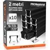 Eurocali 10x Profili da 2 metri (20mt) in Alluminio Nero per Strisce LED Copertura Opaca larghezza max striscia led 12.5mm - 17.2 x 14.4