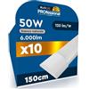 Eurocali 10 Plafoniere LED Lineari da Soffitto 50W 150CM Chip CREE 6000 Lumen Garanzia 6 Anni 120 lm/W - Luce Bianca Naturale 4000K - Lampada Fascio 120° per Garage Negozio Ufficio